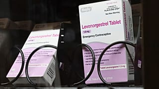 The emergency contraceptive levonorgestrel is displayed for sale in a vending machine on the campus of the University of Washington in Seattle.