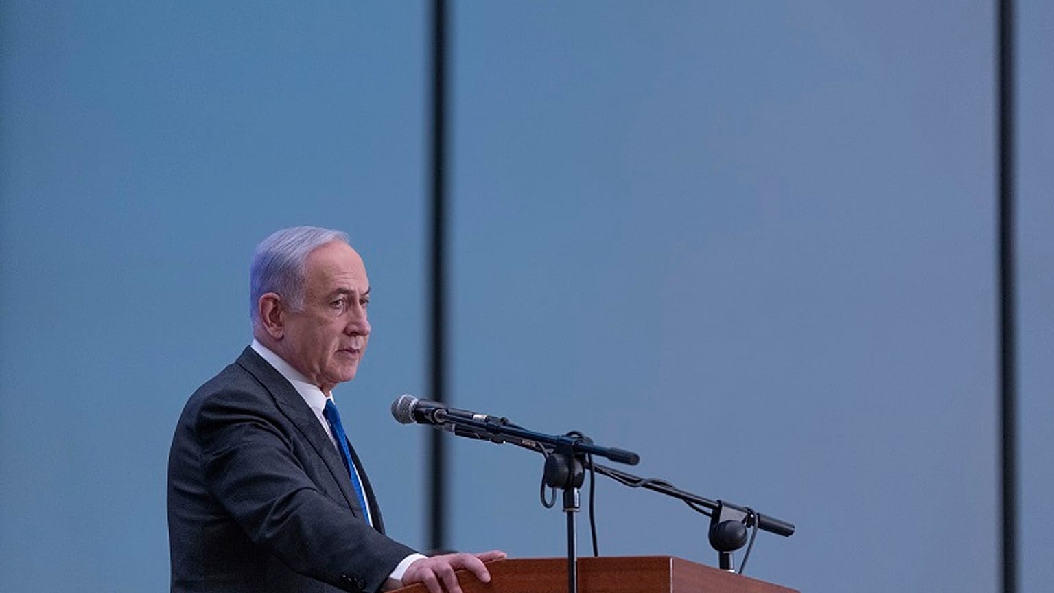 El primer ministro israelí, Benjamín Netanyahu, interviene en un acto en Jerusalén el 18 de febrero de 2024