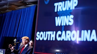 Donald Trump auf seiner Wahlparty in Columbia, 24. Februar 2024