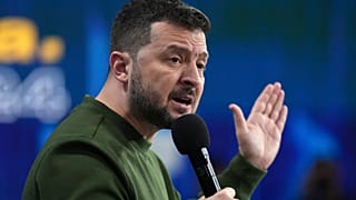 Ukrayna Devlet Başkanı Volodymyr Zelenskyy Kiev'de düzenlediği basın toplantısında, 25 Şubat 2024. 