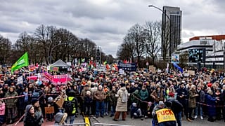 Manifestación contra la extrema derecha en Hamburgo, Alemania.