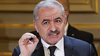 Palestinian Prime Minister Mohammed Shtayyeh at a intergovernmental meeting at the Elysee Palace, in Paris Nov. 9, 2023.
