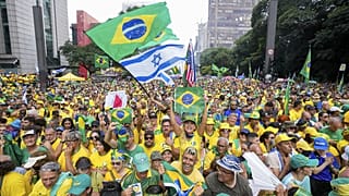 Followers of former Brazilian President Jair Bolsonaro rally to express their support for him in Sao Paulo., Brazil, Feb. 25, 2024.