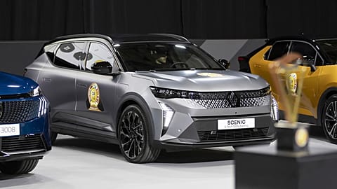 The Renault Scenic model, elected "Car of the Year 2024," is seen during a media day at the Geneva International Motor Show (GIMS) in Geneva, Switzerland, Monday, Feb. 26