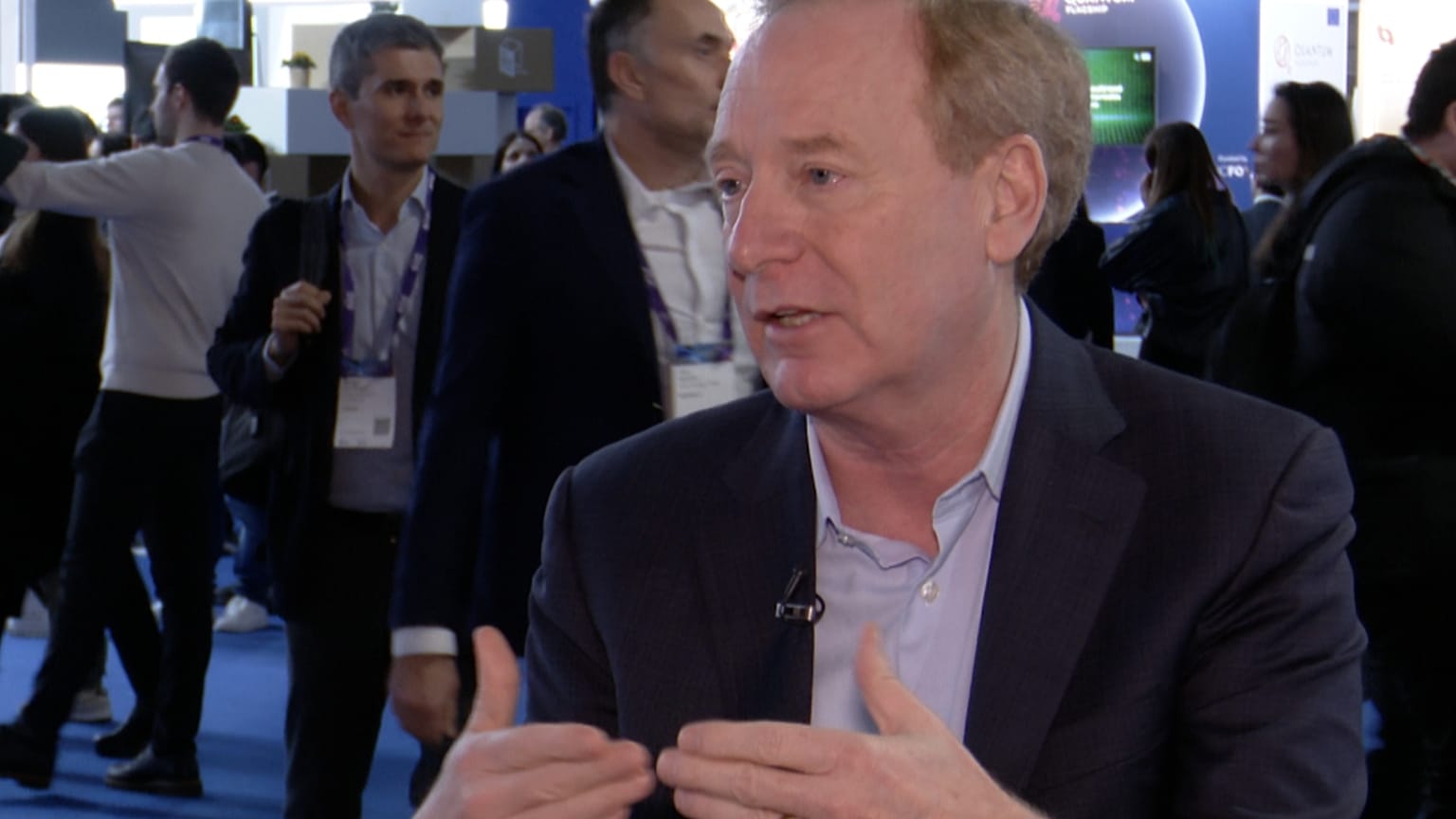 Brad Smith, presidente de Microsoft, en el Mobile World Congress de Barcelona, el 26 de febrero de 2024