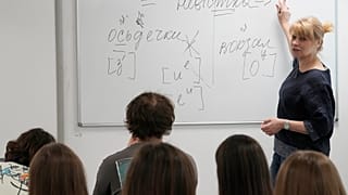 Aula para refugiados ucranianos na Polónia