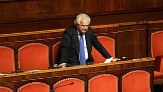 l'ex senatore Denis Verdini, durante il voto di fiducia al Senato, a Roma, martedì 25 febbraio 2014