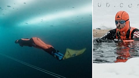 Croatian Valentina Cafolla breaks apnea ice diving world record with 140-metre swim