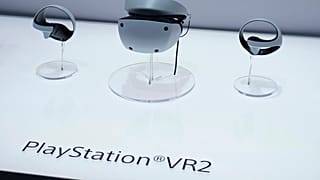 Playstation VR2, 4 Ocak 2023 Çarşamba günü Las Vegas'ta düzenlenen CES teknoloji fuarı başlamadan önce Sony basın toplantısı sırasında sergileniyor.