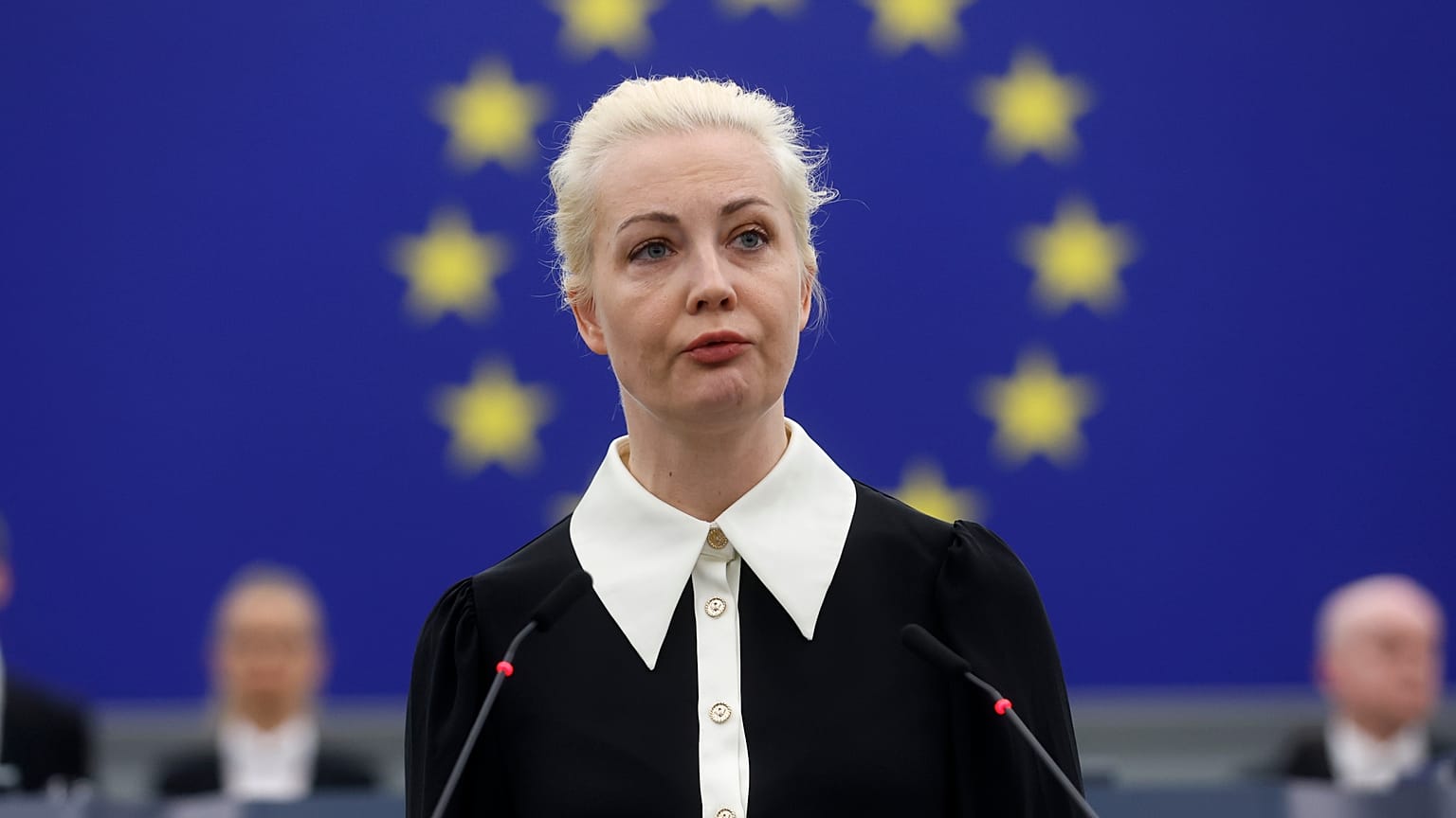 Alexei Navalny's wife, Yulia Navalnaya, spoke before the European Parliament in Strasbourg.