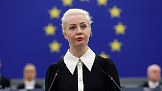 Alexei Navalny's wife, Yulia Navalnaya, spoke before the European Parliament in Strasbourg.