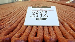 A X. Vámos-Toros napon készült rekordhosszúságú, 3972 méteres kolbász Sajóvámoson 2024. február 3-án. Franciaországban már rendelet védi a kolbász nevet – képünk illusztráció