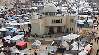 خيام النازحين الفلسطينيين في مدينة رفح جنوبي قطاع غزة