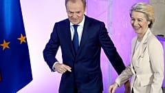 Tusk és von der Leyen Varsóban 2024. február 23-án