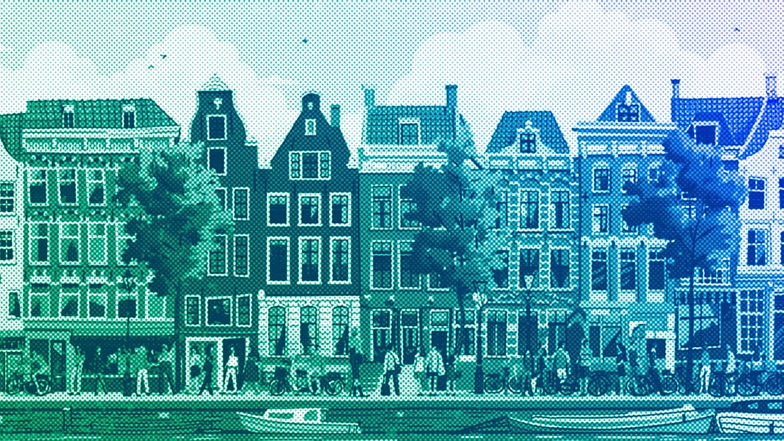 Tourists in Amsterdam, illustration
