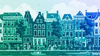 Tourists in Amsterdam, illustration