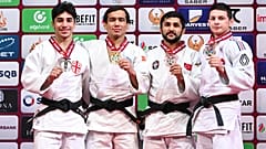 Medalhados do primeiro dia do Grand Slam de Tashkent em judo.