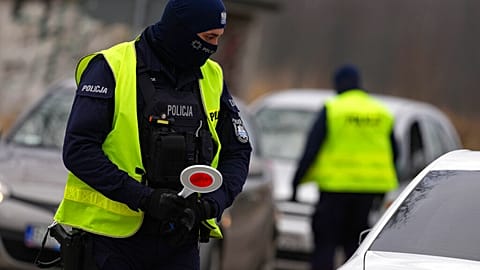A police officer in Poland. 