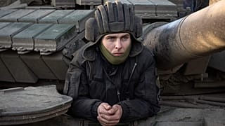Украинский танкист Олег перед боем около Часова Яра
