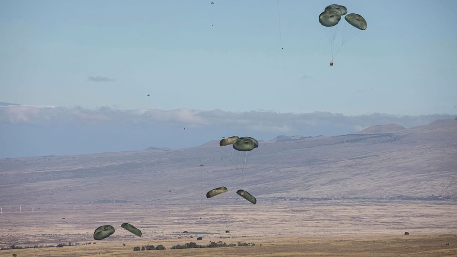 U.S. Air Force conducts an airdrop