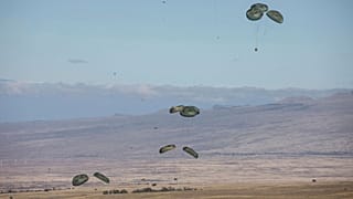 U.S. Air Force conducts an airdrop