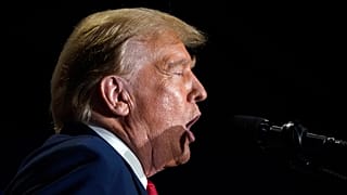 Republican presidential candidate former President Donald Trump speaks at a campaign rally Saturday, March 2, 2024.