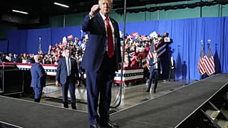 Donald Trump bei einer Wahlkampfveranstaltung in Greensboro, N.C., 2. März 2024,.