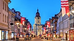 Swiss city of Morges in the canton of Vaud, on Lake Geneva (Lac Léman).