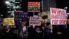 Manifestación en Varsovia por la muerte de Lizaveta