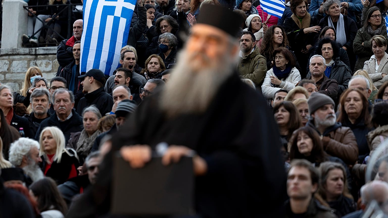 Egyházi szervezésű tiltakozás a melegházasság ellen. Athén. 2024.02.11.