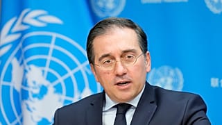El Ministro de Asuntos Exteriores de España, José Manuel Albares, el 23 de febrero de 2024 en la sede de las Naciones Unidas.