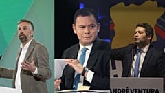 Pedro Nuno Santos, Luís Montenegro e André Ventura