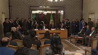 أحمد أبو الغيط مع محمد تكالة ومحمد يونس المنفي وعقيلة صالح في القاهرة. 2024/03/10