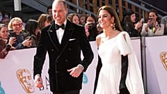 A trónörökös és a walesi hercegné 2023-ban, a BAFTA díjátadó ünnepségére érkezve