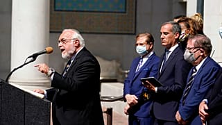 ABD Uluslararası Dini Özgürlükler Komisyonu (USCIRF) Başkanı Abraham Cooper, konuşma yaparken 