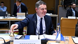 Ireland's Paschal Donohoe chairing a meeting of euro area finance ministers