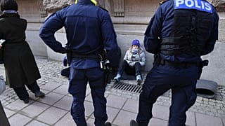 Greta Thunberg vor dem schwedischen Parlament.