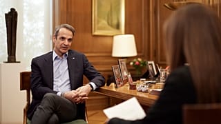 Ο πρωθυπουργός της Ελλάδας Κυριάκος Μητσοτάκης παραχωρεί συνέντευξη στο euronews