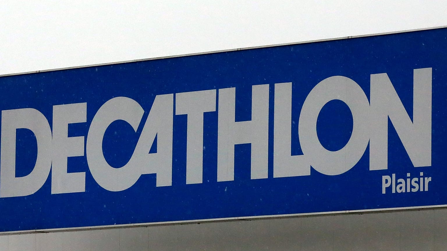 The former logo of the Decathlon sports equipment store, in Plaisir, west of Paris. Decathlon is rebranding, which means this logo won't be around for much longer. 