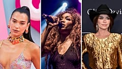 Glastonbury 2024 contará con Dua Lipa (izquierda), SZA (centro) y Shania Twain como acto "leyenda" 
