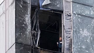 Arşiv: Rusya'nın başkentinde drone saldırısında zarar gören Moscow City iş bölgesinde bir gökdelen
