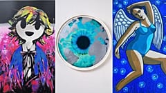 Kawakami Yoshiro, 'Untitled, 2022'; Marc Quinn, 'Raw Earth, 2023'; Anita Klein, 'Angel with Winter Sky',  