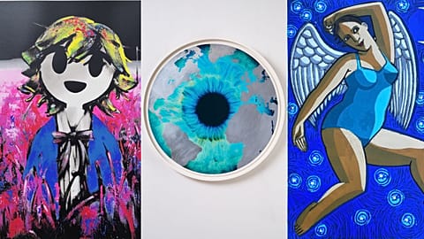 Kawakami Yoshiro, 'Untitled, 2022'; Marc Quinn, 'Raw Earth, 2023'; Anita Klein, 'Angel with Winter Sky',  