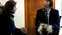 Ο Νίκος Χριστοδουλίδης συναντά την απεσταλμένη του Γενικού Γραμματέα των Ηνωμένων Εθνών, Μαρία Άνχελα Ολγκίν Κουεγιάρ