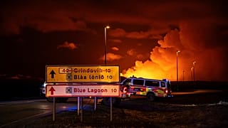 Füst és lávafelhő Grindaviknál 2024.03.16-án.