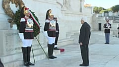 El presidente de Italia, Sergio Mattarella, durante la conmemoración del Aniversario de la Unificación de Italia, el 17 de marzo de 2024.