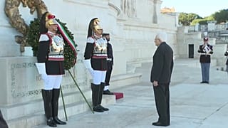 El presidente de Italia, Sergio Mattarella, durante la conmemoración del Aniversario de la Unificación de Italia, el 17 de marzo de 2024.