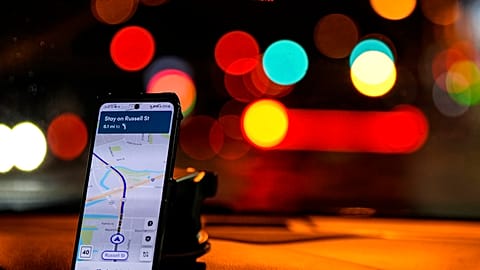 A Lyft driver takes a customer to the airport, Monday, Jan. 29, 2024, in Baltimore. (AP Photo/Mike Stewart)