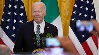 ABD Başkanı Joe Biden Beyaz Saray'da düzenlenen Aziz Patrick Günü resepsiyonunda konuşuyor