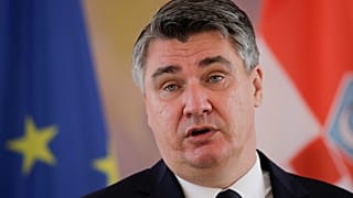 FILE - Croatia's President Zoran Milanovic at the Bellevue Palace in Berlin, Germany, on Sept. 11, 2020.